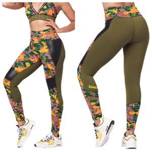 Zumba Dance Tribe High Waisted Panel Leggings Size Small